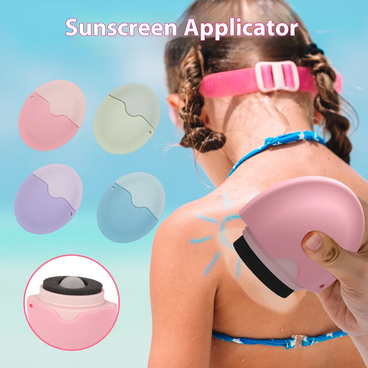 Refillable Sunscreen Roll-On Applicator Portable Travel Dispenser Bottle Roller Applicator for Kid Adult Family Travel Daily Use