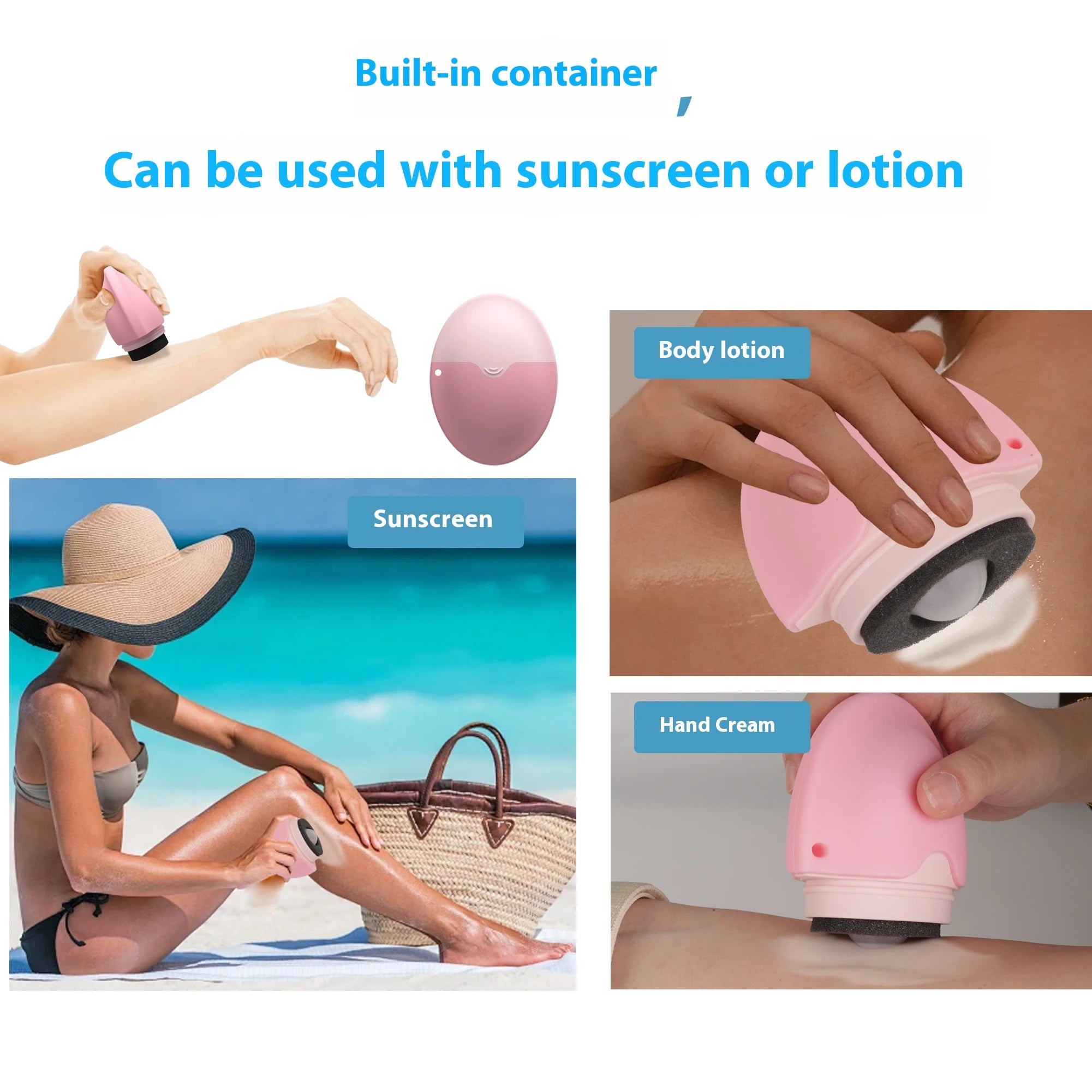 Refillable Sunscreen Roll-On Applicator Portable Travel Dispenser Bottle Roller Applicator for Kid Adult Family Travel Daily Use